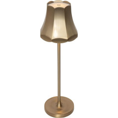 Qazqa - Retro Retro Nachttischlampe | Tischleuchte I Tischlampe I Lampe I Leuchte RoséGold I Messing wiederaufladbar IP44 - Granny Dimmer I Dimmbar I Außenbeleleuchtung - Aluminium Länglich - I LED