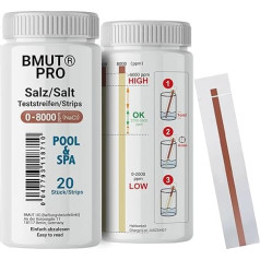 20x Salt Water Test Pool & Spa 0-8000 ppm Salt Test Concentration Sodium Chloride Content