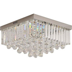 LUOYAOB LED kristāla dekenleuchte Moderne K9 Kristall-Deckenleuchte 3 Farben LED dimmbare Kristall Pendelleuchten Flush Mount Deckenleuchten for Flur Treppe Küche Bad(25cm)