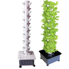 WJYTDHHIQS Hydrokultur-Anbau-Sets, Hydrokultur-Anbausystem-Sets, 45 Löcher, 15 Etagen Hydroponic Grow Kit, beweglicher Wassertank für Kräuter, Obst und Ge