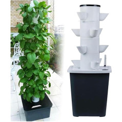 KKMNDE Hydroponisches Anbausystem Tower Garden, hidroponika Tower Garden Hydroponisches Anbausystem, Obst und Gemüse, Indoor-Kräutergarten-Set mit Befeuchtungspumpe,