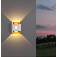 Einfacher Stil glänzt auf und ab Wandleuchte Minimalistische LED Warmes Licht 12W Wandleuchten IP54 Wasserdichte und rostfreie Außenwandleuchte Geeignet für die Beleuchtung zu Hause Dekoration.