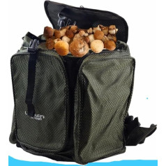 Professional Porcini Mushroom Backpack with Mesh Base and Wicker Basket - Hard Waterproof Lightweight Backpack with Knife Offer - 32 x 28 x 31 cm