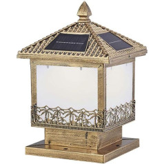 Zweifarbige Solarenergie Außenlandschaftsbeleuchtung Dekoration Post Light IP65 Wasserdichte und staubdichte Postlampe Bronze Retro Einfachheit Säule Licht Deck Villa Courtyard Column Scheinwerfer