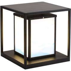 Kvadrātveida Solar Post Lantern āra sarkana gaisma, balta gaisma, silta gaisma, trīs krāsu kolonnu abažūrs ar rakstu Post Light, zaļš, videi draudzīgs, drošs, izturīgs pagalma stabs