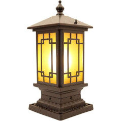 WFZRXFC Brown Glas Lampenschirm Outdoor Post Laterne E27 Schraube Mund Quadrat Säule Licht IP23 Wasserdicht und Blitzschutz Straßenlaterne Terrasse Villa Garten Villa Post Leuchte