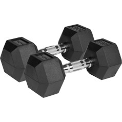 HEX 2x10kg gumijotas čuguna hanteles , ACTIVE