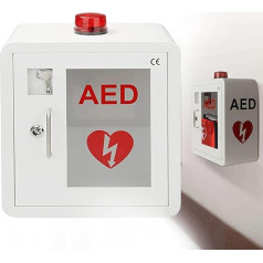 Aed-defibrillator-aufbewahrungsschrank Zur Wandmontage, Herz-defibrillations-alarmbox Aus Stahl mit Schlüssel Und Alarmsystem, Notfall-blitzlicht mit Abgerundetem Rand für Die Meisten Aed-modelle