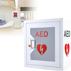 DPLXFPP AED defibriliatoriaus laikymo spintelė, 14,1 x 7 x 15,7 in AED defibriliatoriaus sieninė laikymo dėžė su užrakto raktu ir signalizacija, suapvalinto kampo dizainas, skirta namams, biurui