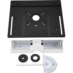 Fortschrittliche Flip-Board-Frästisch-Einsatzplatte aus Aluminiumlegierung mit Oberfräsenlift und Tischkreissägen-Integration für verbesserte Präzision bei der Holzbearbeitung - (Black)