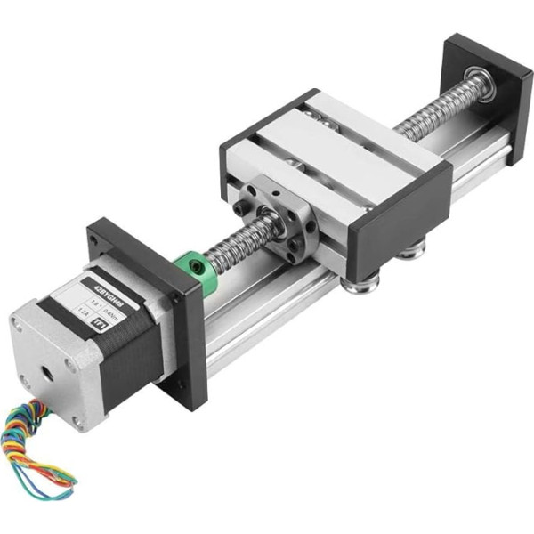 Lineārā lodīšu skrūve, lodīšu skrūvju sliedes, 1204 lineārā lodīšu vītņu piedziņa ar 100 mm soļu motoru, diametrs 12 mm, augsta precizitāte un elastība