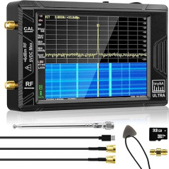 2023 TinySA Ultra spektra analizators, 100 kHz - 5,3 GHz rokas frekvenču analizators, 4 collu sensitīvs skārienjūtīgais skārienjūtīgais ekrāns, 2-in-1 signālu ģenerators, 100 kHz līdz 800 MHz ieeja, 32 GB SD karte, ESD aizsardzība