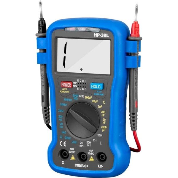 Widerstandsmesser HP-39L Hintergrundbeleleuchtung LCD Digital LCR Meter Widerstand Kapazität Induktivität Tester Transistor HFE Tester