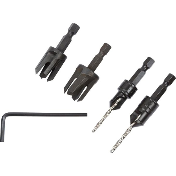 Trend Snappy 4 detaļu komplekts Countersink & Plug Cutter Set, enthält zwei Bohrsenker und passende Steckerfräser, SNAP/PC/A