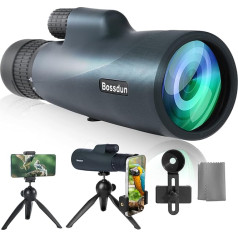 10-30 x 50 Zoom Monocular Telescope with Tripod Carry Bag Hand Strap Phone Adapter - BAK4 Prism & FMC Lens - Waterproof for Travel Bird Watching Wildlife Camping Scene (Green)