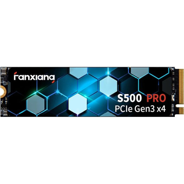 fanxiang S500 Pro 512 GB NVMe SSD M.2 PCIe Gen3x4 2280 iebūvēts SSD, grafēna termiskā pasta, SLC Cache 3D NAND TLC, līdz 3200 MB/s, saderīgs ar piezīmjdatoriem un galddatoriem (melns)