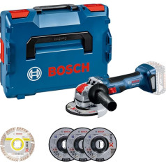 Bosch Professional 18 V sistēmas profesionālā 18 V akumulatora leņķa slīpmašīna GWX 18V-7 (disku diametrs 125 mm, ar X-LOCK stiprinājumu, ietilpst 5 gab. griešanas un slīpēšanas disku komplekts, L-veida iepakojumā) - Amazon ekskluzīvs kompl