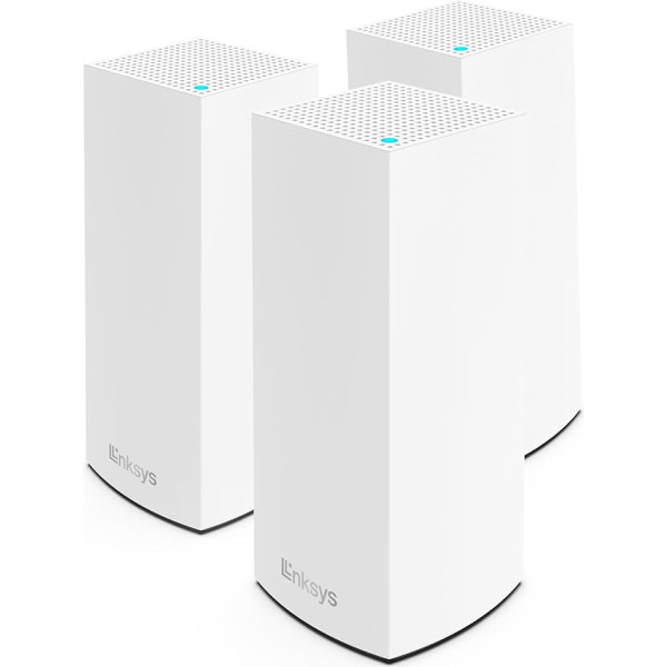 Linksys Atlas Pro 6 Velop Dual Band Mesh WiFi 6 sistēma (AX5400) WiFi maršrutētājs ar bezvadu pārklājumu līdz 750 m², 4 reizes ātrāks vairāk nekā 90 ierīcēm - 3 iepakojumi, balts