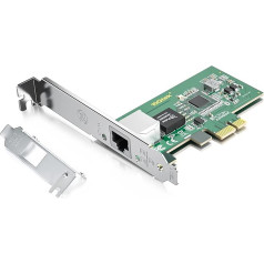 Gigabit PCIe NIC ar Intel I210 mikroshēmu, 1Gb tīkla karte, salīdzinot ar Intel I210-T1 NIC, viens RJ45 ports, PCI Express 2.1 X1, Ethernet karte ar zemu profilu Windows/Windows Server/Linux