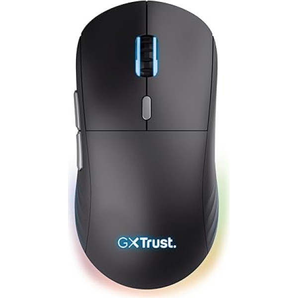 Trust Gaming GXT 926 Redex II Gaming Maus Kabellos 2.4GHz 65 Stunden Akkulaufzeit, Kailh-Schalter, 10000 DPI, 6 Programmierbare Tasten, Wiederaufladbare Gaming-Maus Laptop Computer - Schwarz