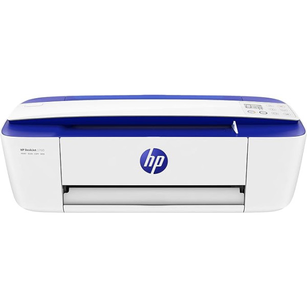 HP DeskJet 3760 A Termiskais tintes printeris A4, 1200 x 1200 DPI, 19 ppm, WiFi, zils, balts