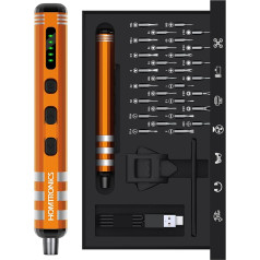 Elektriskais skrūvgriezis, regulējams griezes moments, Homtronics 37 in 1 mini elektriskais skrūvgriezis, magnētiskais precīzijas elektrisko skrūvgriežu komplekts telefonam, kamerai, brilles, pulksteņi, oranžs