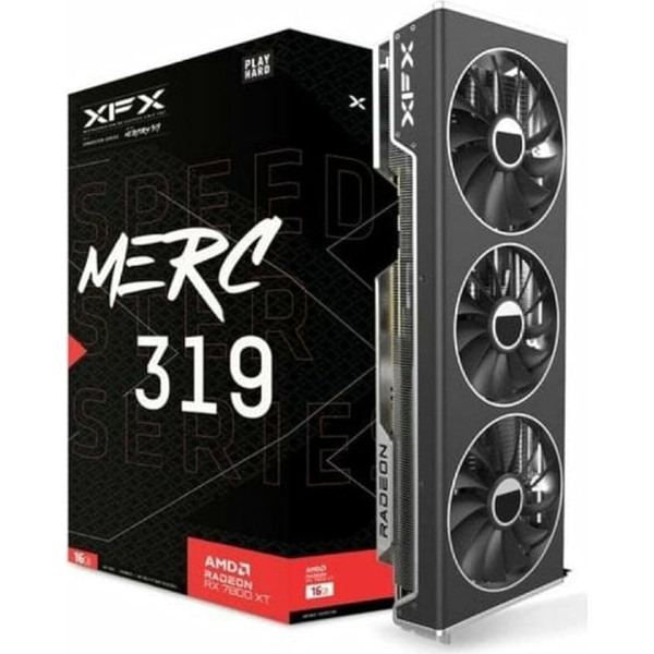 XFX Speedster MERC319 Black Gaming Radeon spēļu grafiskā karte RX 7800 XT 16 GB GDDR6 HDMI 3xDP, AMD RDNA™ 3 (RX-78TMERCB90)