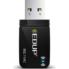 EDUP AC 1300Mbit/s USB WLAN adapteris Dual Band WiFi Stick 2.4G/5GHz USB 3.0 adapteris Bezvadu tīkla uztvērējs WiFi Dongle stacionārajam datoram/Laptop Atbalsta Windows 11/10/8.1/7/7/Vista Mac OS X