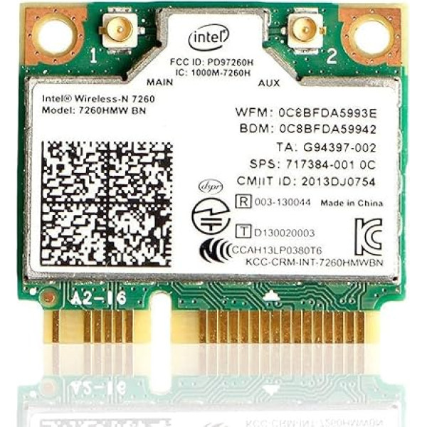 Intel Dual Band Wireless MQUPIN Intel 7260.HMW Dual Band Wireless Card AC 7260 tīkla adapteris + Bluetooth 4.0 Izmantojiet Intel AC Half Mini PCI karti 802.11 b/a/g/n/ac