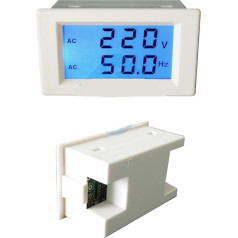 UGCMAFWLU AC 80-300 V, AC 150-500 V, 2-Draht-LCD-Frequenzzähler, digitālais voltmetrs, 110 V, 220 V, Hertz-Hz-Tester, Monitoranzeige, 45,0-65,0 Hz (krāsa : balta AC80-300V)