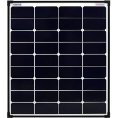 enjoy solar Mono 60W 12V Ultra SunPower saules paneļu saules paneļu fotoelementu modulis ar melnu rāmi un baltu aizmugurējo loksni, ideāli piemērots autofurgoniem, dārza nojumēm, laivām