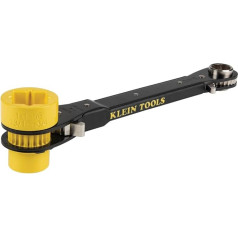 Klein Tools KT155HD Robuster 6-in-1-Ratschenschlüssel mit Durchsteck-Design und leuchtend gelber Stecknuss