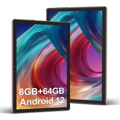 DMOAO Android 12 planšetdators ar 5G Wi-Fi, 10 collu HD planšetdators ar 4GB RAM (paplašināms līdz 8GB RAM) + 64GB ROM (TF 1TB), 8 kodoli 2.0GHz, Bluetooth 5.0, Dual Camera 5MP + 5MP, 6000mAh, Rose Gold