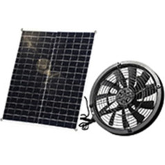 URPIZY 16V 20W Solarbetriebener Abluftventilator, wasserdichter Solarpanel Power High Speed Ventilator, Mini-Ventilator für Hühnerstall, Gewächshaus, Haustierhauskühlung