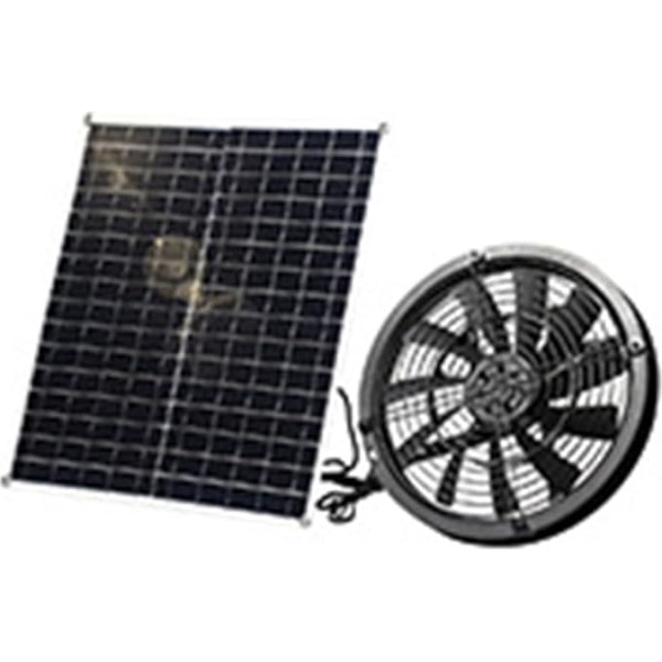 URPIZY 16V 20W Solarbetriebener Abluftventilator, wasserdichter Solarpanel Power High Speed Ventilator, Mini-Ventilator für Hühnerstall, Gewächshaus, Haustierhauskühlung