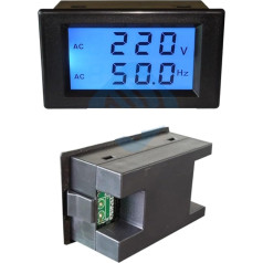 SRWNMTGFK AC 80-300 V, AC 150-500 V, 2-Draht-LCD-Frequenzzähler, digitālais voltmetrs, 110 V, 220 V, Hertz-Hz-Tester, Monitoranzeige, 45,0-65,0 Hz (krāsa : melna AC80-300V)