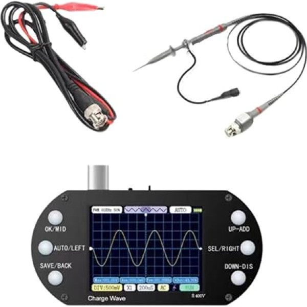 harayaa Mini-Digitaloszilloskop-Testmessgerät, automatische Einstellung, 2,5 MHz für den experimentellen Unterricht, 400 V