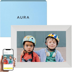 Aura Carver Intelligent Digital Photo Frame, 10,1 collu HD WiFi mākoņdatora digitālais foto rāmis, bezmaksas neierobežota krātuve, fotogrāfiju sūtīšana no jebkuras vietas - jūras sāls