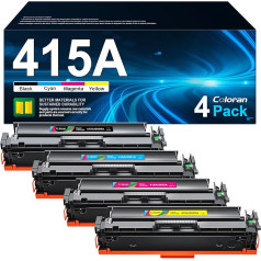 Coloran 415A tonera kasetne Multipack saderīga ar HP 415A toneru ar mikroshēmu W2030A W2031A W2032A W2033A, Color Laserjet Pro MFP M454 M454dw M454dn M479fdw M479 M479dw M479fnw M479fffffffffw dn dn dn dn