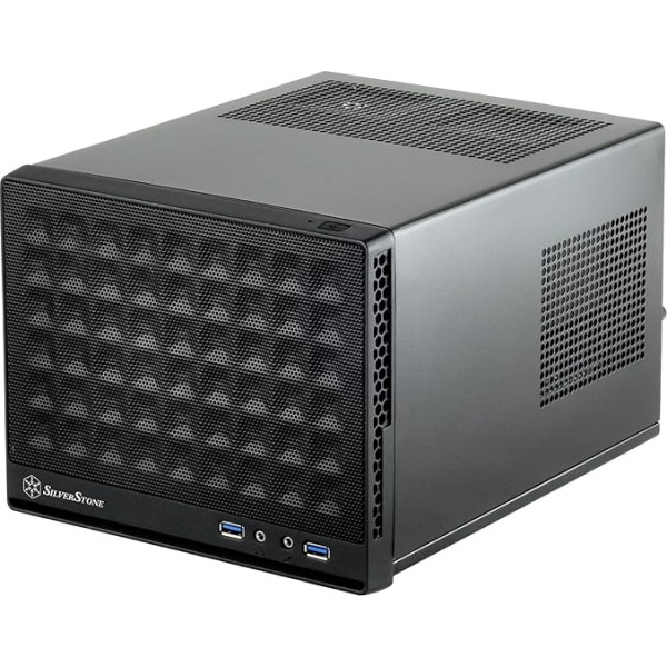 SilverStone Technology Mini-ITX ultra kompakts datora korpuss ar sieta priekšējo paneli (SST-SG13B-USA) - melns