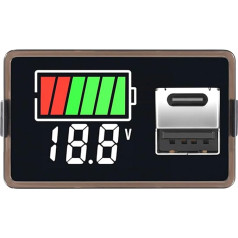 SRWNMTGFK C tipa USB USB DC8-100V 4829 Auto akumulatora voltmetra uzlādes līmeņa indikators Litija akumulatora jaudas mērītājs Testa displejs LED testeris (krāsa: G tips)