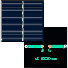 2 x 3V 120mA 0.36W 60x55mm mini saules paneļu modulis DIY (DIY)