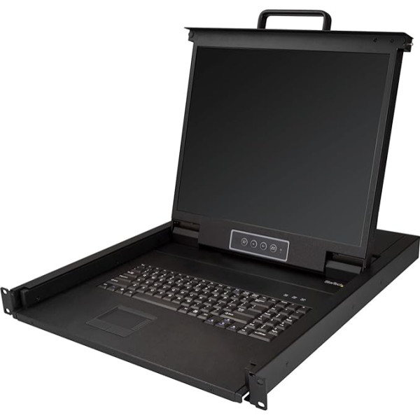 StarTech.com Rack KVM konsole - ASV tastatūra (QWERTY), viena VGA KVM pieslēgvieta ar 19 collu LCD monitoru - 1U LCD KVM konsoles atvilktne ar kabeļiem - USB atbalsts - 50 000 MTBF (RKCONS1901)