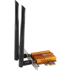 Ubit WiFi karte 6, AX3000E WiFi karte PCIE, trīsjoslu (6G/5G/2.4G) ar BT 5.2, OFDMA, MU-MIMO, īpaši zema aizture, WIN10/11 64bit