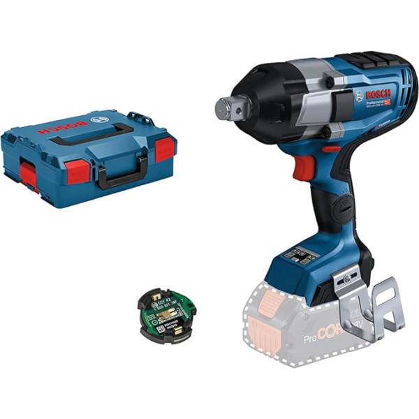 Bosch Professional BITURBO Akku Drehschlagschrauber GDS 18V-1050 HC (Anziehmoment 1.050 Nm, Losbrechmoment 1.700 Nm, inkl. Connectivity-Modul, ohne Akkus und Ladegerät, in L-BOXX 136)