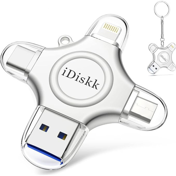 iDiskk MFi Certified 256GB USB Stick iPhone Внешний iPad Storage iPhone USB Flash Drive Накопитель Совместимость с iPhone iPad Pro USB C Android PC и iOS16