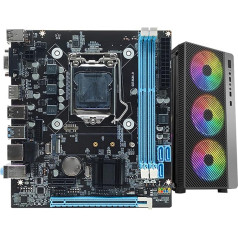 Yunseity H81 Gaming Motherboard, LGA 1150 Micro ATX Motherboard, Dual Channel DDR3 M.2 NVMe NGFF SATA PCIe, for I3 I5 I7, for Xeon E3 V3 Processor, for Celeron G Series