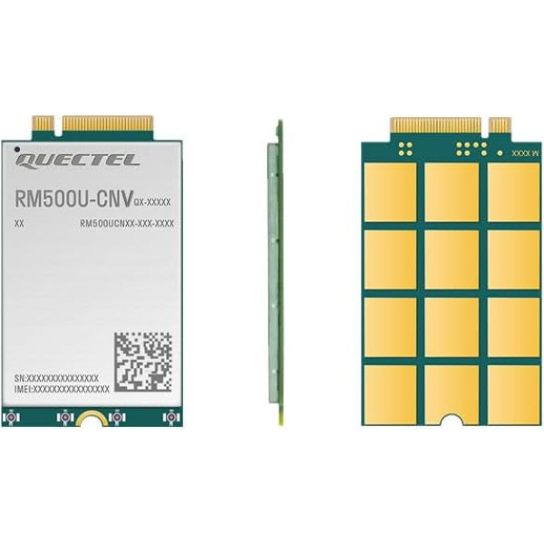 Waveshare Quectel RM500U-CNV 5G Sub-6 GHz modulis, M.2 formas faktors, rūpnieciskās klases moduļi rūpnieciskām, IoT/EMBB un komerciālām lietojumprogrammām Atbalsta 5G/4G/3G