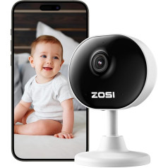 ZOSI 1080P iekštelpu WLAN novērošanas kamera ar spraudni, lokālu personas/kustību AI, magnētiskā bāze, 2,4GHz WiFi, 2-Way Audio, IR nakts redzamība, C688