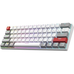 Newmen GM610Pro 60 % tastatūra Mehāniskā bezvadu TKL spēļu tastatūra Bluetooth/Type-C uzlādējama NKRO ar papildu taustiņu komplektu, RGB apgaismojums QWERTY, Windows/Mac, Gateron Brown